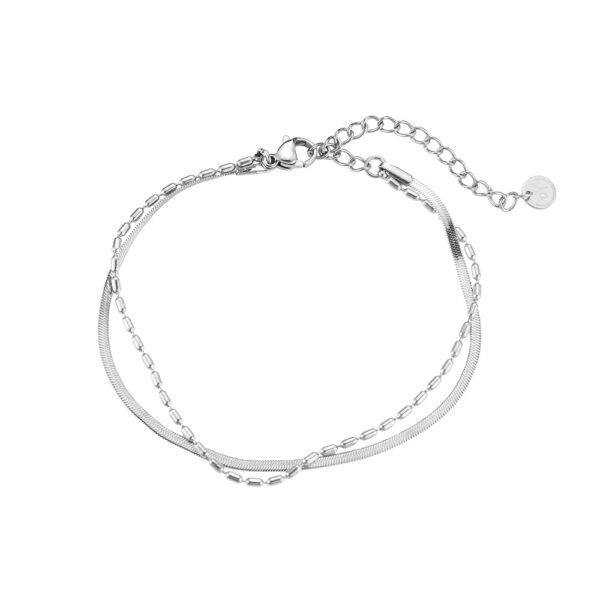 2-lagiges Armband in silber.